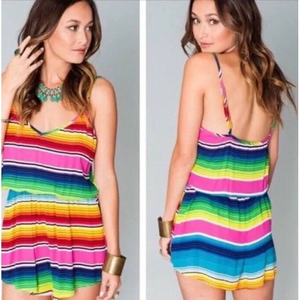 Show Me Your MuMu‎ serape party romper Sz X Small
